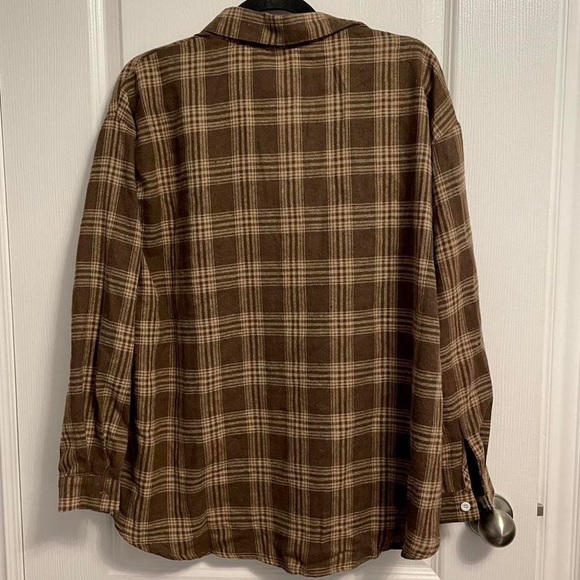 Shein plaid brown flannel - Picture 3 of 4